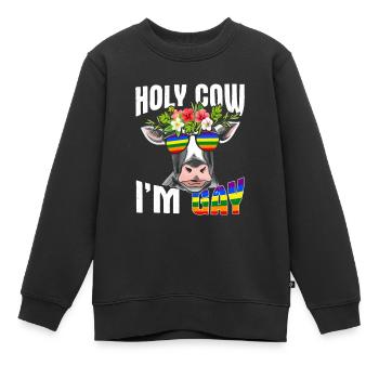 Kuh Schwul Homo LGBT Bauer Schwul - Kinder Premium Organic Sweatshirt - Schwarz - Vorne - AI Model Kid Female (0cm)