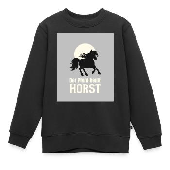Der Pferd heißt Horst - Kinder Premium Organic Sweatshirt - Schwarz - Vorne - AI Model Kid Female (0cm)