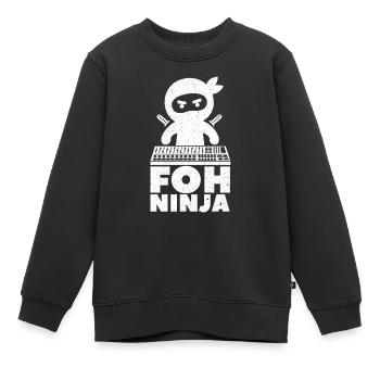Technicien de son Sound Audio Engineer - Sweat Premium enfant bio - noir - Devant - AI Model Kid Female (0cm)
