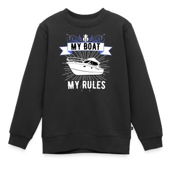 Boot Regatta . Motorboot Motoryacht . Yacht Segeln - Kinder Premium Organic Sweatshirt - Schwarz - Vorne - AI Model Kid Female (0cm)