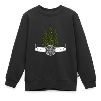 Tronçonneuse Axt Förster Bois Scie chaîne - Sweat Premium enfant bio - noir - Devant - AI Model Kid Female (0cm)