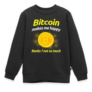 Bitcoin - Sweat Premium enfant bio - noir - Devant - AI Model Kid Female (0cm)