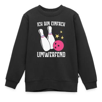 Bowling - Kinder Premium Organic Sweatshirt - Schwarz - Vorne - AI Model Kid Female (0cm)