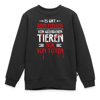 Tierquälerei Veganer Glückliche Tiere Spruch - Kinder Premium Organic Sweatshirt - Schwarz - Vorne - AI Model Kid Female (0cm)