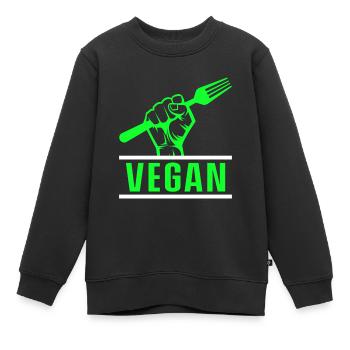 Vegetarisch Veganismus Tierrechte Veggie - Kinder Premium Organic Sweatshirt - Schwarz - Vorne - AI Model Kid Female (0cm)