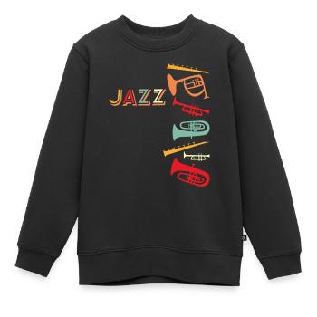 Jazz - Kinder Premium Organic Sweatshirt - Schwarz - Vorne - AI Model Kid Female (0cm)