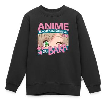 Anime Macht Sympathisch Du Baka Kawaii Anime Girl - Kinder Premium Organic Sweatshirt - Schwarz - Vorne - AI Model Kid Female (0cm)