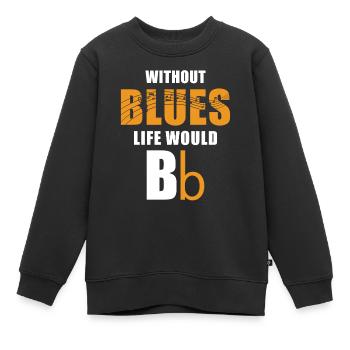 Blues - Kinder Premium Organic Sweatshirt - Schwarz - Vorne - AI Model Kid Female (0cm)