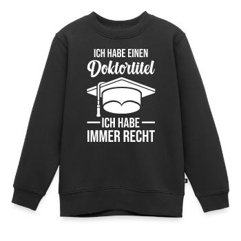 DoktorandPromotionDissertation Doktortitel - Kinder Premium Organic Sweatshirt - Schwarz - Vorne - AI Model Kid Female (0cm)
