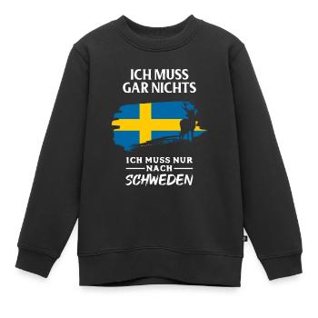 Schweden - Kinder Premium Organic Sweatshirt - Schwarz - Vorne - AI Model Kid Female (0cm)