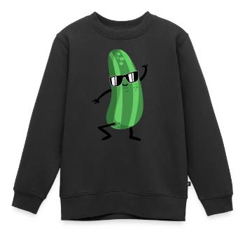 Essiggurken Männchen - Lustige Gurke - Kinder Premium Organic Sweatshirt - Schwarz - Vorne - AI Model Kid Female (0cm)
