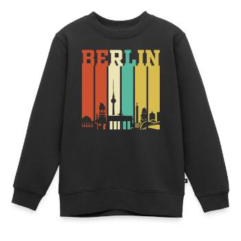 Berlin Berliner Retro Geschenk - Kinder Premium Organic Sweatshirt - Schwarz - Vorne - AI Model Kid Female (0cm)