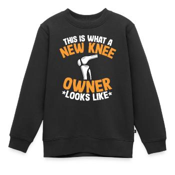 Knie OP Operation Genesung Geschenk Meniskus OP - Kinder Premium Organic Sweatshirt - Schwarz - Vorne - AI Model Kid Female (0cm)