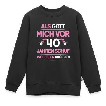 40. Geburtstag Mädchen Geschenk lustig - Kinder Premium Organic Sweatshirt - Schwarz - Vorne - AI Model Kid Female (0cm)