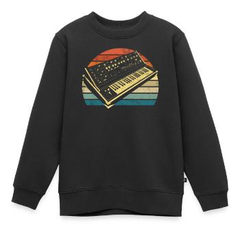 Synthesizer Keyboard Retro Vintage - Kinder Premium Organic Sweatshirt - Schwarz - Vorne - AI Model Kid Female (0cm)