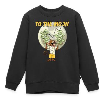 Trading the stock To the Moon Apes Meme Bourse - Sweat Premium enfant bio - noir - Devant - AI Model Kid Female (0cm)