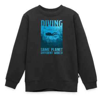 Scuba Diverg Diving Same Planet - Sweat Premium enfant bio - noir - Devant - AI Model Kid Female (0cm)