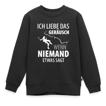 Eisklettern Eiskletterer Eispickel - Kinder Premium Organic Sweatshirt - Schwarz - Vorne - AI Model Kid Female (0cm)