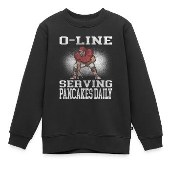 Football Lineman serviert Pfannkuchen Offensive LIne - Kinder Premium Organic Sweatshirt - Schwarz - Vorne - AI Model Kid Female (0cm)
