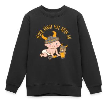 Kinder Wikinger Germanen Baby Geschenkidee - Kinder Premium Organic Sweatshirt - Schwarz - Vorne - AI Model Kid Female (0cm)