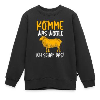 Viens Ce que la laine Je le mouton! - Sweat Premium enfant bio - noir - Devant - AI Model Kid Female (0cm)