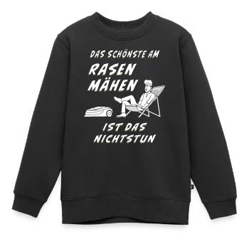 RASENROBOTER RASEN MÄHEN - Kinder Premium Organic Sweatshirt - Schwarz - Vorne - AI Model Kid Female (0cm)