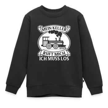 Modelleisenbahn Lokführer Bahnhof Modellbau S-Bahn - Kinder Premium Organic Sweatshirt - Schwarz - Vorne - AI Model Kid Female (0cm)