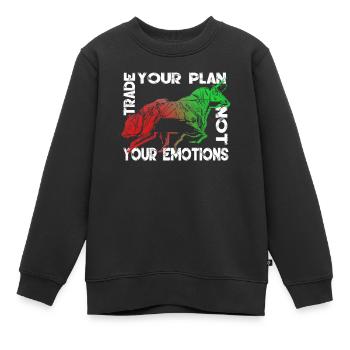 Stock Day Trading Bourse Forex Actions Trader - Sweat Premium enfant bio - noir - Devant - AI Model Kid Female (0cm)