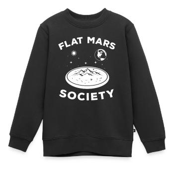 Flat Mars Society Globe planète Terre plate - Sweat Premium enfant bio - noir - Devant - AI Model Kid Female (0cm)