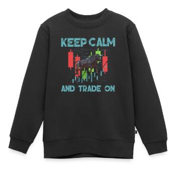 Stock Day Trading Bourse Forex Actions Trader - Sweat Premium enfant bio - noir - Devant - AI Model Kid Female (0cm)