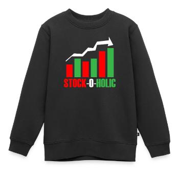 Stock Day Trading Bourse Forex Actions Trader - Sweat Premium enfant bio - noir - Devant - AI Model Kid Female (0cm)