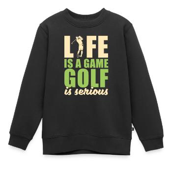 Golf golf terrain de golf - Sweat Premium enfant bio - noir - Devant - AI Model Kid Female (0cm)