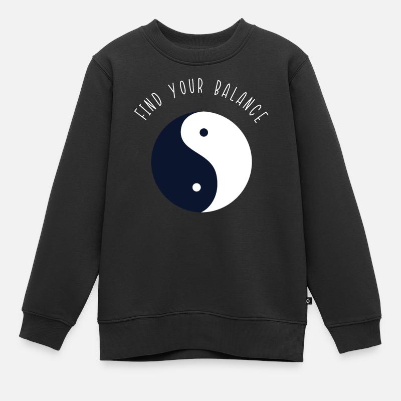 Yin et Yang - Sweat Premium enfant bio - noir