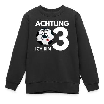 3 Jahre 3. Geburtstag Fussball Kindergeburtstag - Kinder Premium Organic Sweatshirt - Schwarz - Vorne - AI Model Kid Female (0cm)