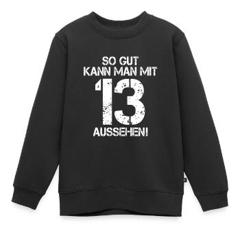 13. Geburtstag - Kinder Premium Organic Sweatshirt - Schwarz - Vorne - AI Model Kid Female (0cm)