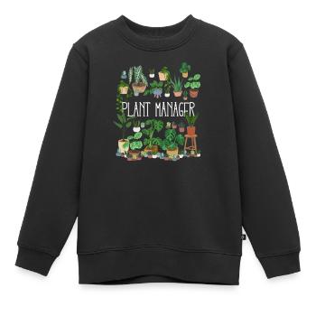 Plant Manager - Sweat Premium enfant bio - noir - Devant - AI Model Kid Female (0cm)