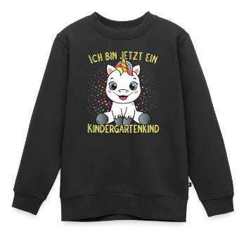 Kindergarten Start Kindergartenkind KiGa Einhorn - Kinder Premium Organic Sweatshirt - Schwarz - Vorne - AI Model Kid Female (0cm)