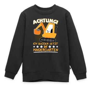 Kindergarten Start Kindergartenkind KiGa Bagger - Kinder Premium Organic Sweatshirt - Schwarz - Vorne - AI Model Kid Female (0cm)