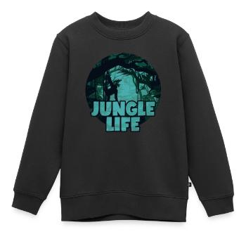 Jungle Life forêt tropicale jungle forêt tropicale - Sweat Premium enfant bio - noir - Devant - AI Model Kid Female (0cm)