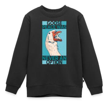 Goose Peace Was Never An Option Oies - Sweat Premium enfant bio - noir - Devant - AI Model Kid Female (0cm)