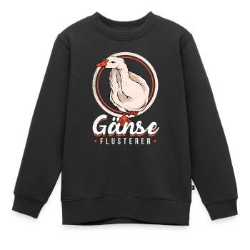Gans - Kinder Premium Organic Sweatshirt - Schwarz - Vorne - AI Model Kid Female (0cm)