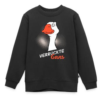 Gans - Kinder Premium Organic Sweatshirt - Schwarz - Vorne - AI Model Kid Female (0cm)