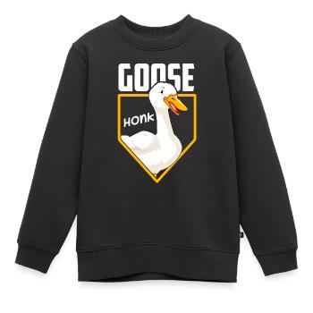 Gans - Kinder Premium Organic Sweatshirt - Schwarz - Vorne - AI Model Kid Female (0cm)