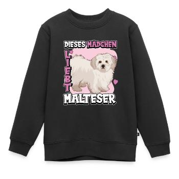 Malteser Dieses Mädchen liebt Malteser - Kinder Premium Organic Sweatshirt - Schwarz - Vorne - AI Model Kid Female (0cm)