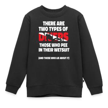 Scuba Diving There Are Two Types - Sweat Premium enfant bio - noir - Devant - AI Model Kid Female (0cm)