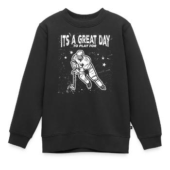 Le hockey, le hockey, - Sweat Premium enfant bio - noir - Devant - AI Model Kid Female (0cm)