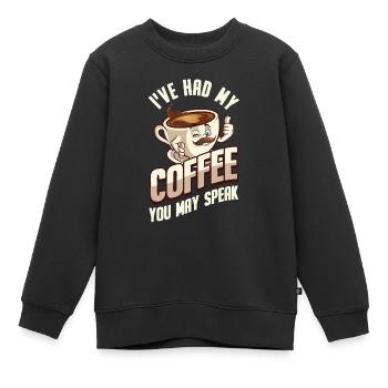 Café buveurs de café Amateurs de café - Sweat Premium enfant bio - noir - Devant - AI Model Kid Female (0cm)