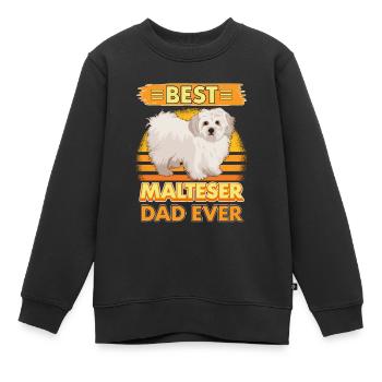 Malteser Best Malteser Dad Ever - Kinder Premium Organic Sweatshirt - Schwarz - Vorne - AI Model Kid Female (0cm)