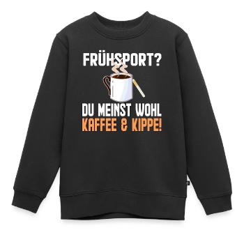 Kaffe und Kippe - Kinder Premium Organic Sweatshirt - Schwarz - Vorne - AI Model Kid Female (0cm)