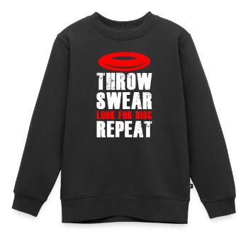 Frisbee Golf - Kids Premium Organic Sweatshirt - black - Front - AI Model Kid Female (0cm)